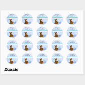 Teddy Bear met Baby shower honingpot Ronde Sticker (Vel)
