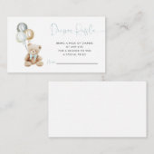 Teddy Bear met ballonnen Boy Diaper Raffle Kaart (Voorkant / Achterkant)