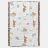 Teddy Bear met ballonnen Deken (Voorkant Verticaal)