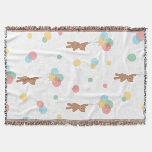 Teddy Bear met ballonnen Deken (Voorkant)