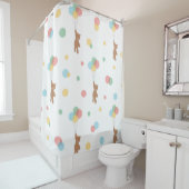 Teddy Bear met ballonnen Douchegordijn (In situ)