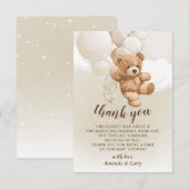 Teddy Bear met ballonnen Hartelijk dank Bedankkaart (Voorkant / Achterkant)