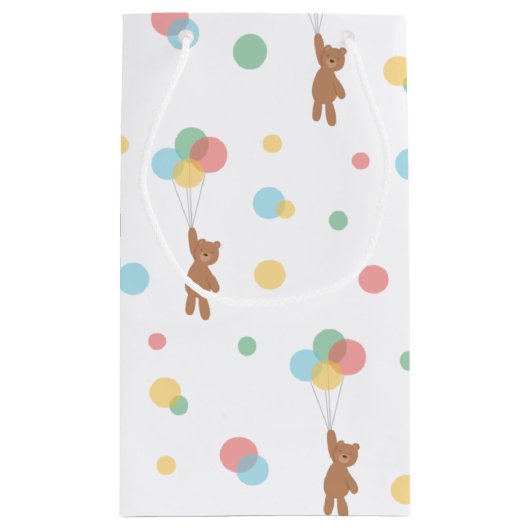 Teddy Bear met ballonnen  Klein Cadeauzakje (Achterkant)