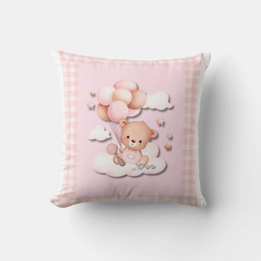 Teddy Bear met ballonnen Kussen (Voorkant)