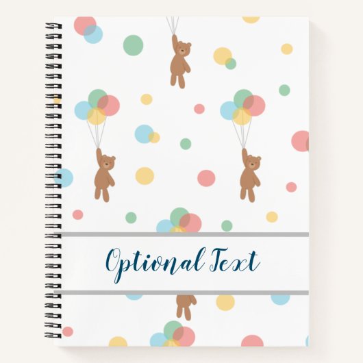 Teddy Bear met ballonnen Notitieboek (Voorkant)