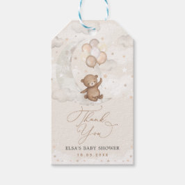 Teddy Bear met ballonnen op Crescent Moon Cadeaulabel