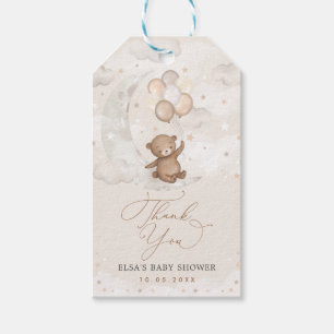 Teddy Bear met ballonnen op Crescent Moon Cadeaulabel