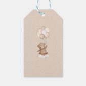 Teddy Bear met ballonnen op Crescent Moon Cadeaulabel (Achterkant)