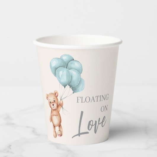 Teddy Bear met ballonnen Papieren Bekers (Voorkant)