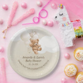 Teddy Bear met ballonnen Papieren Bordje (Feest)