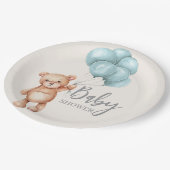 Teddy Bear met ballonnen Papieren Bordje (Gekanteld)