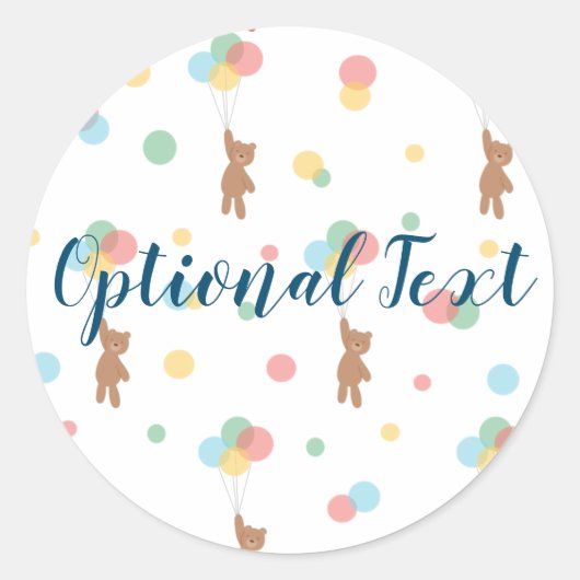 Teddy Bear met ballonnen Ronde Sticker (Voorkant)