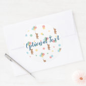 Teddy Bear met ballonnen Ronde Sticker (Envelop)