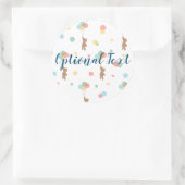 Teddy Bear met ballonnen Ronde Sticker (Tas)