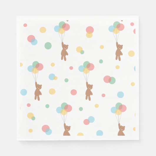 Teddy Bear met ballonnen Servet (Voorkant)