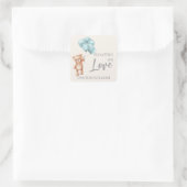 Teddy Bear met ballonnen Vierkante Sticker (Tas)