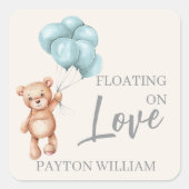 Teddy Bear met ballonnen Vierkante Sticker (Voorkant)