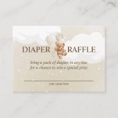 Teddy Bear met Balloons Diaper Raffle Kaart (Voorkant)