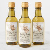Teddy Bear met Balloons Mini Wine Label Wijn Etiket (Flessen)