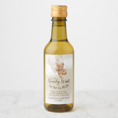Teddy Bear met Balloons Mini Wine Label Wijn Etiket (Voorkant)
