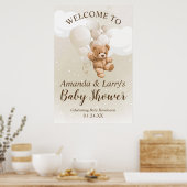 Teddy Bear met Balloons Welkomstteken Poster (Keuken)
