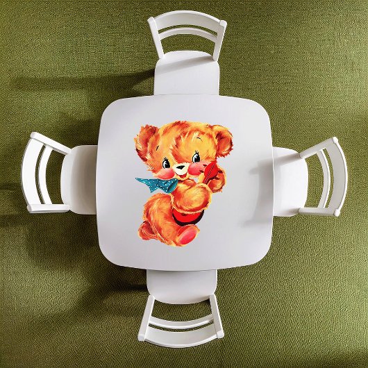 Teddy Bear met Banjo Child's ontkoppelingsontwerp Tissuepapier