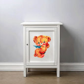 Teddy Bear met Banjo Child's ontkoppelingsontwerp Tissuepapier