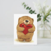 Teddy Bear met 'Be Mine' hart Briefkaart (Staand voorkant)