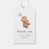 Teddy Bear met Blue Balloon Gift Label Cadeaulabel (Voorkant)