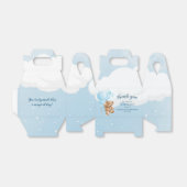 Teddy Bear met Blue Balloons Favor Box Bedankdoosjes (Uitgevouwen)