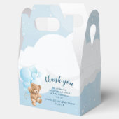 Teddy Bear met Blue Balloons Favor Box Bedankdoosjes (Geopend)