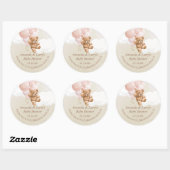 Teddy Bear met Blush Pink Balloons Sticker (Vel)