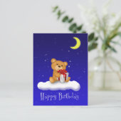 Teddy Bear met cadeau - Happy Birthday Briefkaart (Staand voorkant)