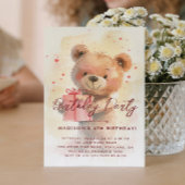 Teddy Bear met cadeau Kinderen Verjaardagsfeest Kaart