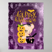 Teddy Bear met Cauldron - Happy Halloween Poster (Voorkant)