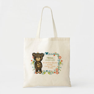 Teddy Bear met de Baby geboorte van de Decoratieve Tote Bag