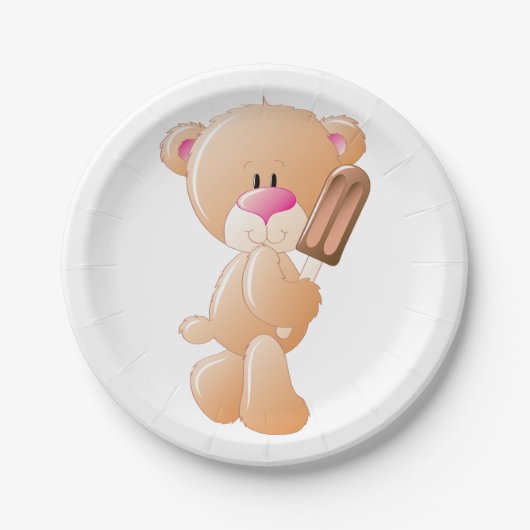 Teddy Bear met een Ice Block Paper Bord (Voorkant)