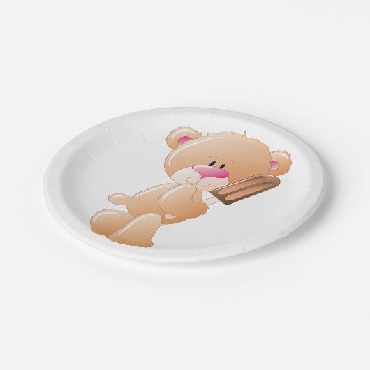 Teddy Bear met een Ice Block Paper Bord (Gekanteld)