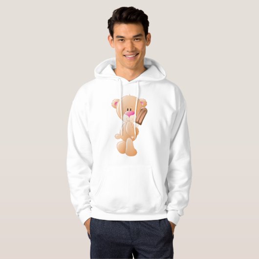 Teddy Bear met een ijsblok Hoodie (Voorkant volledig)