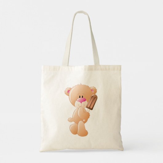 Teddy Bear met een ijsblokCanvas tas (Achterkant)