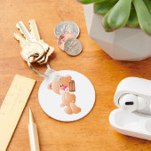 Teddy Bear met een ijsblokSleutelhanger Sleutelhanger