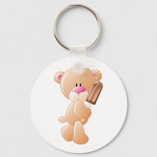 Teddy Bear met een ijsblokSleutelhanger Sleutelhanger (Achterkant)