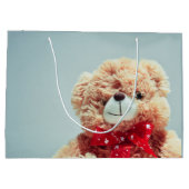 Teddy Bear met een Rode Bow Groot Cadeauzakje (Achterkant)