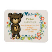 Teddy Bear met Fancy Florals baby ter Magneet (Horizontaal)
