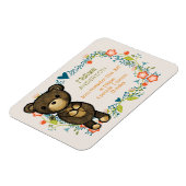 Teddy Bear met Fancy Florals baby ter Magneet (Linkerzijde)