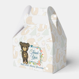 Teddy Bear met Floral Wreath Baby shower Bedankdoosjes
