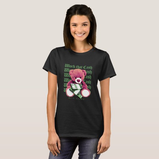 Teddy Bear met geld T-shirt (Voorkant volledig)