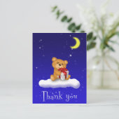 Teddy Bear met Gift Baby shower Hartelijk dank Briefkaart (Staand voorkant)