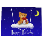 Teddy Bear met Gift - Birthday Large Gift Bag Groot Cadeauzakje (Achterkant)