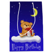 Teddy Bear met Gift Birthday Medium Gift Bag Cadeauzakje (Voorkant)